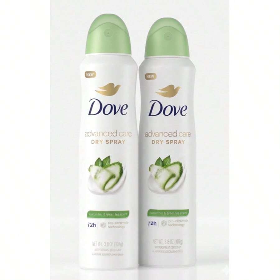 Dove Advanced Care Antiperspirant Deodorant Dry Spray Cucumber & Green Tea 3.8 Oz - 2 Pcs - 查看 1