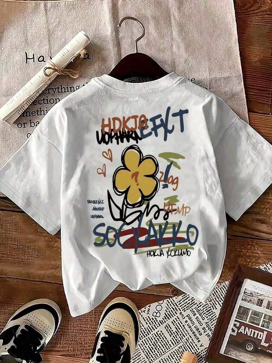 Camiseta Gráfica Vintage Suave de Talla Grande para Mujer, Estilo Y2K Retro - Camiseta con Letras Atrevidas - Top Ligero de Verano para Atuendos Casuales, Conciertos y Vestimenta Inform - Blanco - Ver 1