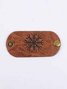 1件裝維京北歐符文髮珠，棕色皮革編髮髮箍，中世紀LARP配件，適用文藝復興市集、萬聖節、Cosplay與派對服裝 - A - 查看 5