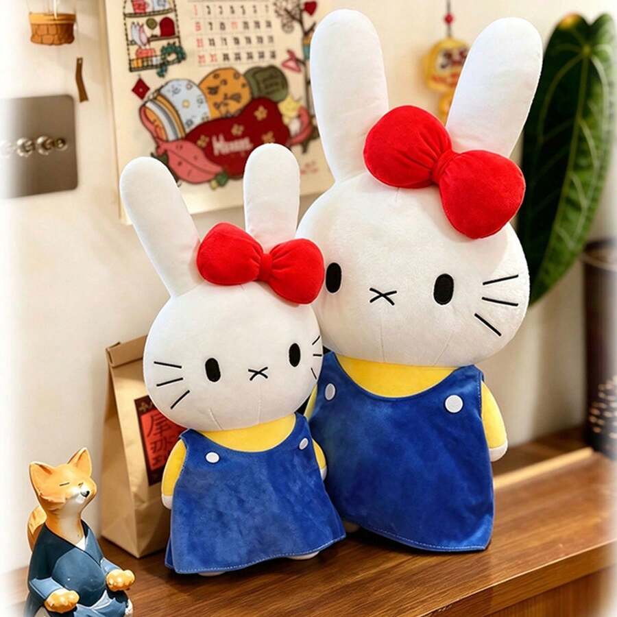 SANRIO 1件/2尺寸 兔子毛絨娃娃 45cm/17.72in 60cm/23.62in 可愛卡通柔軟毛絨娃娃枕頭 沙發靠墊 房間裝飾 女孩兒童青少年生日節日禮物 - 藍色 - 查看 1