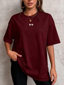 Camiseta holgada de verano para mujer, deportiva, de manga corta con cuello redondo, para correr y hacer ejercicio, de secado rápido para yoga y entrenamiento al aire libre - fácil de lavar y mantener para uso diario - Negro - Ver 7
