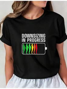 Camiseta Deportiva Casual para  DOWNIZING IN PROGRESS con Líneas de Color - Camiseta Elástica de Cuello Redondo, Lavable aáquina, Ajuste Cómodo y Perfecta para Todas las Estaciones. - Negro - Ver 6