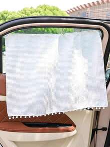 Cartoon Fabric Car Sunshade, Comfortable Car Sun Visor, Heat Insulation Sunshade, Baby Stroller Window Sunshade, Side Window Sunshade - White - View 18