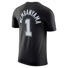 San Antonio Spurs Men's  Icon Edition Victor Wembanyama Name And Number Black T-Shirt - màu đen - Xem 1