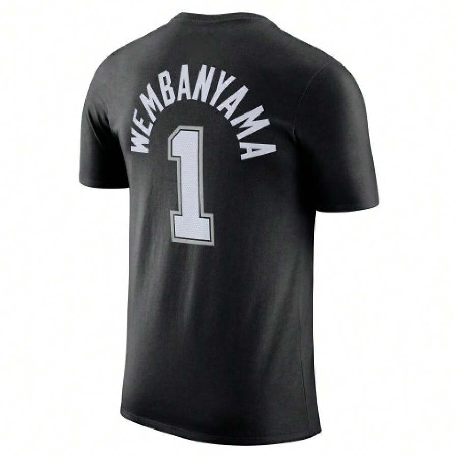 San Antonio Spurs Men's Icon Edition Victor Wembanyama Name And Number Black T-Shirt - màu đen - Xem 1