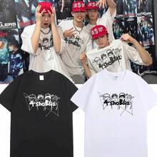 Camiseta 4shoboiz K-pop |     Diseño de Rostros de Miembros en Estilo Gráfico |    A158 Algodón Premium Oversize |     Camiseta de Manga Corta para Fanáticos de K-pop y la Moda Urbana |     Ropa con Estilo Coreano y Moderno - Negro - Ver 2