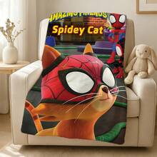 1pcs S Pidey And His Amazing Friends Fleece Blanket Versatile Multi-Purpose Soft Cozy Spider-Man Throw Blanket For Sofa Bed Living Room Couch Travel Camping Office Nap Car Decorative Warm Cartoon Plush Blanket Marvel Fans Gift - Nhiều màu - Xem 4