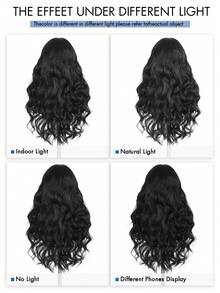 Tóc giả tổng hợp không đường nối, không keo, kiểu chữ U, dài 24 inch, kiểu dáng gợn sóng chữ V được nâng cấp. - Nhiều màu - Xem 8