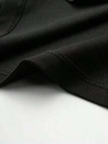 100% Cotton 1 Piece Women's Cotton T-Shirt With Small Hood Print, Round Neck, Comfortable And Breathable, Ideal For Casual Wear G 100% Cotton Women's Simple Solid Color T-Shirt, Loose And Slim Fit Casual Short Sleeve - 黑色 - 查看 5