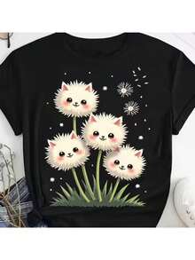 Fun And Lightweight T-Shirt - Made From 100% Cotton, With A Round Neck And A Playful Design - Ideal For Everyday Wear, Gardening Clothes, Round Neck Style For Men And Women, Excellent As A Gift For Halloween, Christmas, Thanksgiving Or Birthdays. - 黑色 - 查看 8