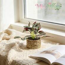 1/3pcs Artificial Rattan Small Potted Plants, Hanging Bamboo Planter, Nettle Grass, Seaweed Rope, Green, PE & Polyester Material, Desktop Decor, Suitable For School Dorm, Office, Party, Holiday, Home Entrance, Hotel, Bedroom, Kitchen, Garden Decoration - Multicolor-a - View 8