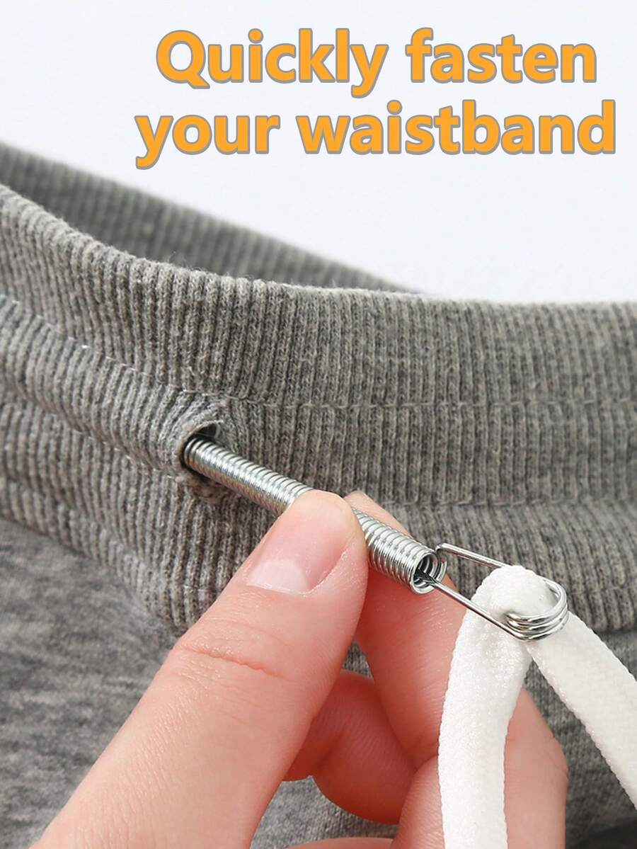 1/2/4Pcs Spring-Loaded Flexible Drawstring Threader Tool - 2-In-1 No Sew Waistband Stringer & Elastic Band Inserter, Quick Drawstring Replacement, Bendable Stainless Steel Guide, Universal For Hoodies Pants Sweatpants Skirts Jackets