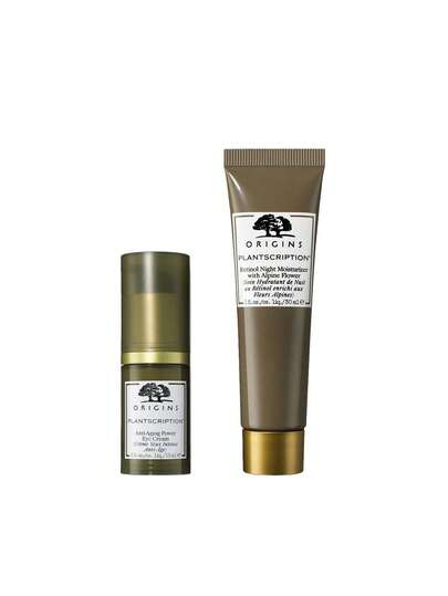 Origins [Bundle] Plantscription Power Peptide Anti-Aging Eye Cream 15 Ml + Retinol Night Moisturiser With Alping Flower 30 Ml