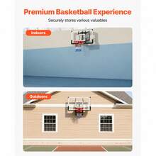 Wall Mount Basketball Hoop, 54-Inch PC Backboard Mounted Basketball Hoop Outdoor With Hand-Crank Adjustment, 0.11 Inch Thickened Backboard, Classic Basketballs Hoops Design, Indoor & Outdoor Use - 54-inch - 查看 2