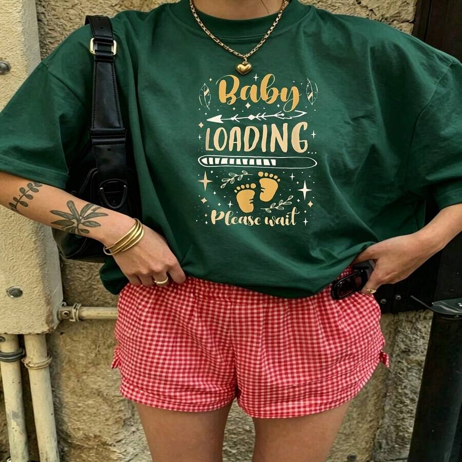 Cute Daily Casual Graphic T-Shirt 100% Cotton Oversized Soft Breathable Casual Crewneck Short Sleeve Top Aesthetic Daily Fashion Lovers Casual Wearers Gift Givers Trendy Basic