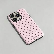 VESPOP Minimalist Fashion Contrast Color Polka Dot Phone Case, Suitable For IPhone 17/16/15/14/13/12/11 Pro Max/Pro Plus/12 Mini/13 Mini, And Galaxy S26 S25 S24 S23 S22 S21 Plus Ultra - Brown Dots In Foundation - View 4