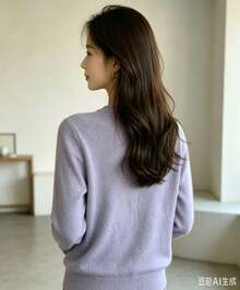 Women's Winter Fashion Sweater, Super Comfortable. - 淡紫色 - 查看 2