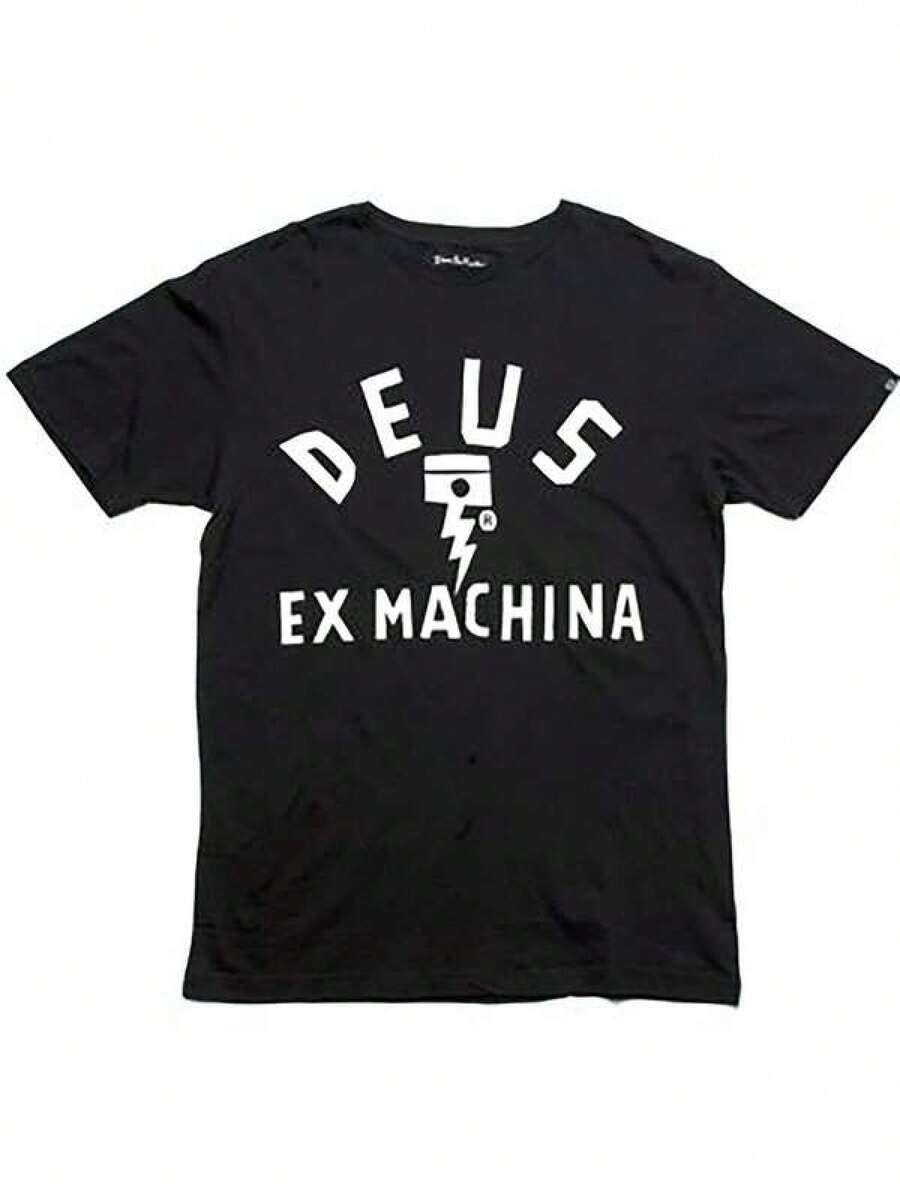 100% Algodón Premium 180g .¡Oferta Especial!Playera.Camiseta de algodón negro con diseño impactful de Deus Ex Machina ideal para amantes de la moda y2k.Perfecta para un look urbano y casual, destaca por su originalidad y estilo único.Obtén la tuya y marca  en cada ocasión.Camiseta Streetwear Unisex Ideal para Conciertos y Regalo - Negro - Ver 1