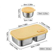 Multifunctional Portable 304 Stainless Steel Lunch Box, Fruit Salad Food Storage Container, Leak Proof Bento Box, Stackable Bento Lunch Box,Dishwasher Allowable, Suitable For Student And Adult Use In School, Office, Picnic,Travel, Back To School - Multicolor - View 24