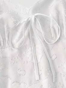 MOD Vestido midi de verano de mujer elegante de unicolor con recortes sin mangas - Blanco - Ver 5