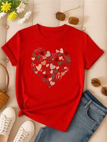 100% "Heart Of Love" T-Shirt - [Red] - View 3