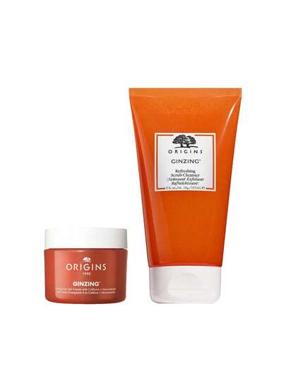 Origins [Bundle] GinZing Energising Gel Cream With Vitamin C 50 Ml + Refreshing Scrub Cleanser 150 Ml