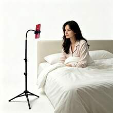 Tripod Lantai 160cm yang Dapat Diatur Ketinggiannya untuk Ponsel, Dilengkapi Leher Angsa Fleksibel, Rotasi 360°, Tinggi Dapat Diatur, Tripod Stabil untuk Live Streaming, Vlogging, Perekaman Video, Video Memasak, Selfie, Kompatibel dengan Ponsel Pintar 2,48 - 3,54 Inci - View 5