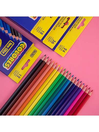 24 Colors Oil-Based Colored Pencil Set, Drawing Colored Pencils For Coloring, Sketching, Painting, Art Supplies Stationery Pencil Set