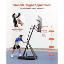 Portable Basketball Stand, 10 Ft Height Adjustment Basketball Hoop & Goal, Basketballs Hoop Outdoor With 50 Inch PC Backboard For Kids, Adults In Schools, Parks,  Indoor & Outdoor Use - 10 ft with 50 inch PC Backboard - 查看 5