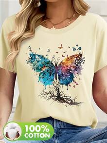 Camiseta Básica Casual de Manga Corta para Mujer, Holgada y Versátil - Blanco - Ver 9