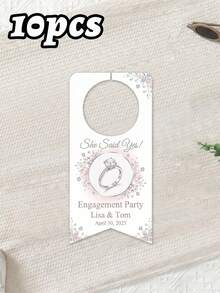 10pcs/30pcs/50pcs Custom Water BOTTLE TAGS For Wedding Reception (Small Size) Personalized With Names And Event Date Tag . Will Fit Most Small Cap Bottles Water Bottle Labels Suitable For Weddings, Parties, Birthdays, Baptisms, And Other Events - Multicolor - View 30