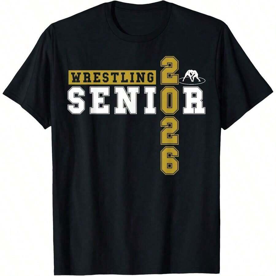Orgulloso Abuelo de un Graduado de 2026, Camiseta para Familia Graduada de 2026, Ropa Cómoda para el Hogar, Moda Diaria, Ropa para Fiestas, Estilo Unisex, Camiseta de Regalo, Tallas S - XXXXL, Negra - Negro 8 - Ver 1