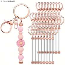 1/4/9/16 Pieces Of Alloy Beaded Keychain Strips, DIY Keychain Accessory Kit Suitable For Pendant Beads, Jewelry Making, And Gift Making - 8-shaped Keychain (without Beads) - View 14