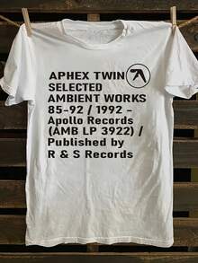 Women's 1-Piece T-Shirt With Aphex Twin Album Lettering Print, Round Neck And Short Sleeves, Casual Short-Sleeved Round Neck Top Suitable For Summer, The Perfect Birthday Gift, Holiday Gift - White - View 1