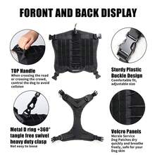 2 件套狗背带和牵引绳套装，带手柄的 Molle 背心，适用于工作犬，带钩环面板，适合小型、中型、大型犬散步、远足训练 - 彩色 - 查看 9