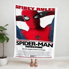 1pc S-Pider-Man Print Blanket,Retro Cartoon Style Throw Blanket,Cartoon Character Printed Blanket,All-Season Universal Nap Blanket,Character Home Decor Blanket,Modern Fashion Gift Suitable For Home Bedroom Bed Sofa Office Lunch Break Cover Picnic Blanket - Nhiều màu - Xem 3