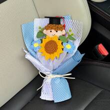 Handmade Yarn Flower Knitted Doll Sunflower Bouquet, Creative Graduation Season Gift For Boys And Girls, Birthday Present - Blue - Simple Graduation Boy Style - View 12