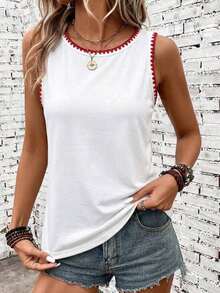 LUNE Camiseta sin mangas de cuello redondo 95% casual y cómoda para mujer - Multicolor - Ver 3