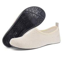 aikwd Unisex Rhinestone Waterproof Shoes, Shiny Non-Slip Water Socks, Quick-Dry Barefoot Swimming Shoes, Suitable For Beach, Yoga, Pool And Outdoor Activities - Beige - View 3