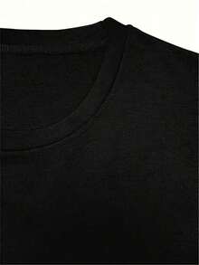 Women's Fashionable Printed Casual Elegant T-Shirt - Love And Stars Design, Black And White Lettering "Love You More", Round Neck, Short Sleeve, Pure Cotton, Versatile For Everyday Wear And Vacations, Sizes S-XXL, Vintage Style T-Shirt, Non-Stretch And Comfortable, Fashionable Top, Heart Design, Vacation Outfit, Success - 黑色 - 查看 6