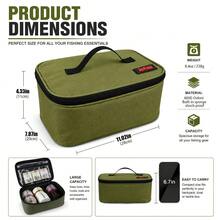Outdoor Fishing Accessories Storage Bag, Durable Water-Resistant Fabric, Large Capacity Fishing Gear Carry Bag - Army Green - View 2