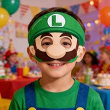 12pcs Party Role Play Accessories, Luigi Daisy Mushroom Cartoon Masks Costume Gifts - View 3