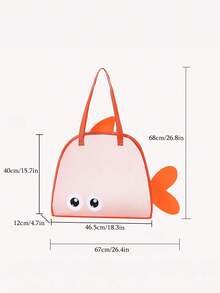 Bolsa de playa de malla con forma de pez lindo, organizador de juguetes de gran capacidad, transpirable & de secado rápido para niños, perfecto para playa, piscina & viajes - Ver 2
