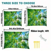 1pc Green Tent Pattern Canvas Sunshade, Outdoor Garden Patio Tent, Beach Sunshade, Outdoor Adventure Decor, Easy Installation Portable Storage (Excluding Frames) - A - View 3