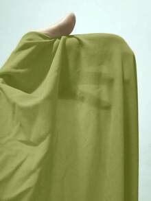 Falda plisada de unicolor, versátil y casual para cubrir el traje de baño - Verde - Ver 4