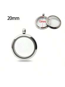 1 buah Kalung Liontin Foto Baja Titanium 18k, Liontin Kaca Baja Tahan Karat, Dapat Dibuka untuk Menyimpan Rambut Bayi/Foto, Kalung Kenangan - Kalung Liontin Kotak Foto - View 10