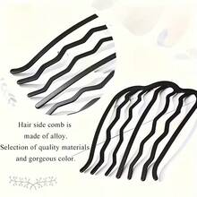 50pcs Women's Elegant Versatile Metal Hair Clips, 5-9cm Metal Invisible Hair Pins, Black U-Shaped Ladies Hair Clips Set, Flamenco Dance Party Accessories Comb, Easy Slouchy Hairstyle Comb, Ladies Hair Styling Tools, Hair Comb, Side Comb - U-shaped Hairpin - View 10