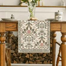 1 buah Taplak Meja Linen, Taplak Meja Cetak 2D Motif Bunga Vintage, Dekorasi Dapur dan Ruang Makan, Cocok untuk Dekorasi Pesta Ulang Tahun Bertema Pertanian, Pelindung Meja Dapur Rumah, Bentuk Persegi Panjang - MultiWarna - View 9