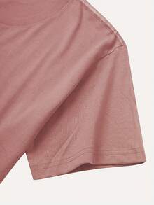 Short-Sleeved T-Shirt With Lotus Print 8149 - Pink - View 3