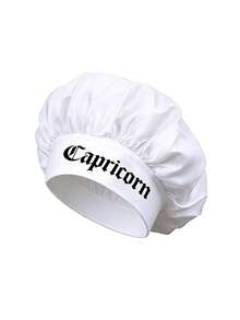 1 pieza Gorro de satén con impresión de los 12 signos del zodíaco, unisex y personalizado. Gorro de dormir elástico y suave, protección contra el frizz, cubierta portátil para el cuidado del cabello para el hogar, los viajes y el uso diario en todas las estaciones. - Blanco - Ver 10